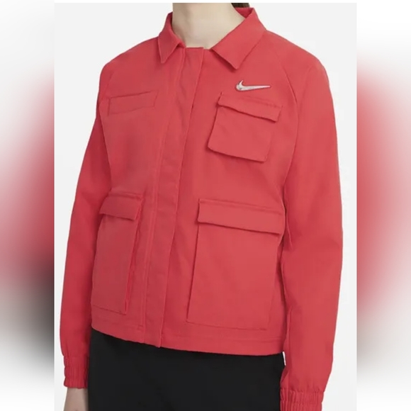 NWT NIKE WOVEN ZIP/BUTTON JACKET. CUTE! SIZE 3X - Picture 3 of 4